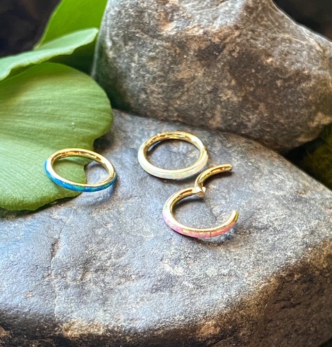 1pc Opal Outer Edge Hinged Segment Ring Septum Orbital Helix Ear Cartilage - 第 20/36 張圖片