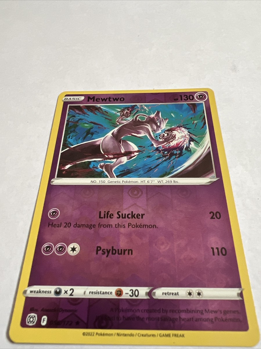 pokemon card 056 172 Pokemon - Mewtwo 056/172 - Reverse Holo RARE - Brilliant Stars - NM/M