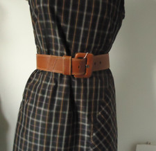 nos WIDE leather BELT 90s Moda Dionisio Pellizzari ITALY 44