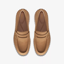 Clarks Ladies TORHILL PENNY Light Tan Suede Loafer Shoes