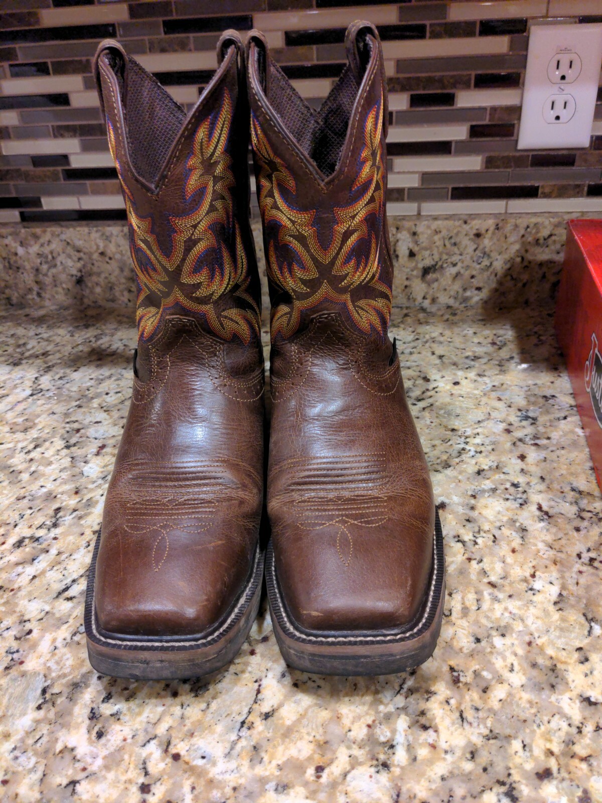 justin men's stampede tan waterproof work boots