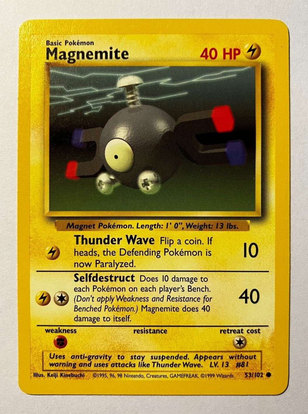 Magnemite 53/102 Base Set Pokemon Card NM Vintage