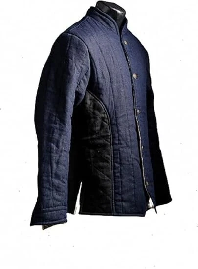 Nueva Chaqueta Medieval Manga Completa Gambesón Corte Ajustado Estilo Gambesón Foto 3 de 4