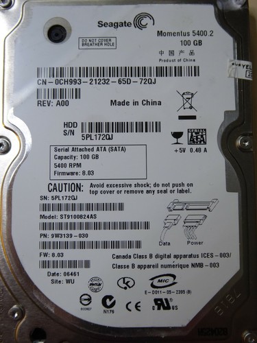 Seagate ST9100824AS | P/N: 9W3139-030 | 8.03 | WU | 100GB