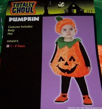 NWT CUTE TOTALLY GHOUL INFANT/ TODDLER PUMPKIN COSTUME NEW 1 - 2 YEARS Halloween