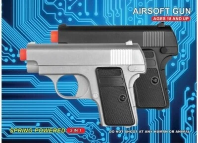 UK ARMS UKARMS P328sBx Spring-Powered Airsoft BB Pistol 2-In-1 Set Silver & Black Colors