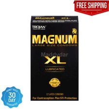 Trojan Magnum XL Large Size Lubricated Condoms - 12 Count