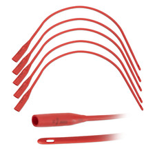 Pet Feeding Tube with Funnel End, Non-Sterile, Red Rubber, 18 FR, 16  , 5 Pack