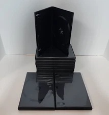 Lot 10 Empty Blank Standard Size Black DVD Ps2 Replacement Case w/ Sleeve Manual