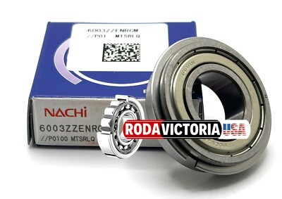 NACHI JAPAN 6003 ZZ NR BALL BEARING, METAL SHIELDED + SNAP RING