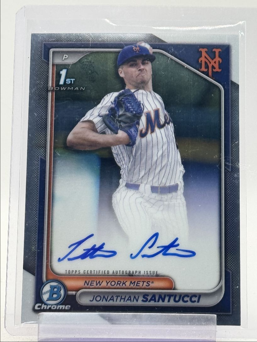 JONATHAN SANTUCCI 2024 BOWMAN CHROME DRAFT 1ST AUTOGRAPH METS A AUTO Q0963