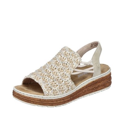 Rieker Damen Sandale Beige-Kombi 62741-60 Damen Schuhe