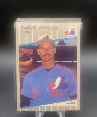 Randy Johnson [Marlboro Ad on Scoreboard] #381 1989 Fleer card