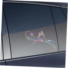 Bling Flower Butterfly Car Sticker Decal Colorful - Vinyl Butterfly-colorful
