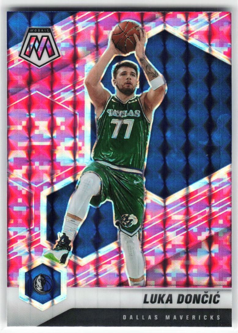 2020-21 Panini Mosaic Camo Pink Luka Doncic #47 Dallas Mavericks
