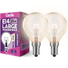 25W E14 Scentsy Light Bulb (Pack of 2) Large Fancy Globe Incandescent Glass 230V