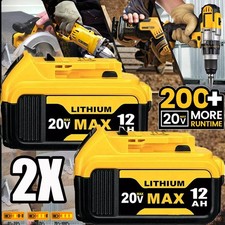 2Pack 12.0AH For DeWalt 20V 20 Volt Max XR Lithium Ion Battery DCB206-2 DCB205-2