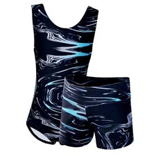 Marble Line Gymnastics Leotards for Girls with Shorts for Ages 4-16