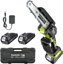 Mini Motosega a Batteria 6 Pollici, Motoseghe Elettrica Brushless, 2 Batterie 2.