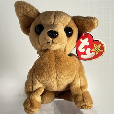 Vintage 1998 Ty Beanie Baby ''Tiny'' The Chihuahua Dog Plush with Original Tag