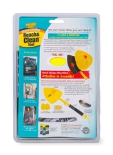 Windshield cleaning tool set with retractable handle, microfiber and storage bag