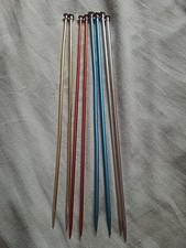 four Pairs Of Knitting Needles I've Various Colors And Sizes All Aluminum