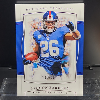Panini 2019 National Treasures Saquon Barkley Giants #29 Purple 18/50