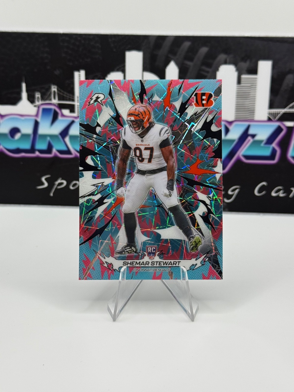 2025 Topps Resurgence Football "Pre Release" Shemar Stewart  Blue Sky Laser RC