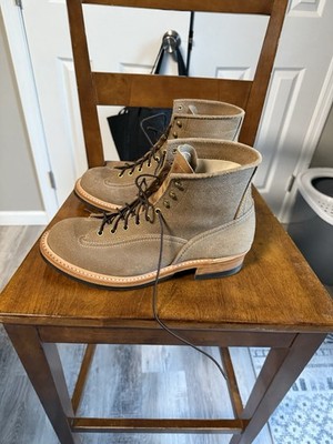John Lofgren Donkey Puncher Boots Natural CXL Roughout Size 10.5 D