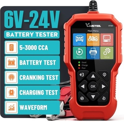 VDIAGTOOL BT500 12V 24V Auto-Batterie-Tester 5-3000 CCA Batteriebelastungstester