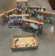 Creative Co-op (7) NIB Wool Ball Bells 72” Garland Home Decor Xmas Unique Unused