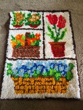 Vintage 70's Retro Power Latch Hook Rug