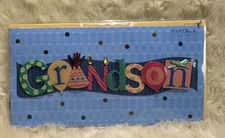 Papyrus Birthday Card Grandson 3D Die Cut Metallics Acrylic Balloons Jewels