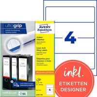 Avery Zweckform Ordneretiketten L4761-100 Weiß, 100 Blatt