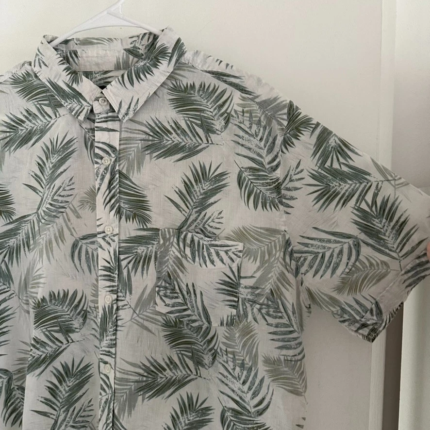 Rails Men’s XL Linen Cotton Shirt Palm Leaf Print Button Up Aloha Resort Style - Image 2 of 4