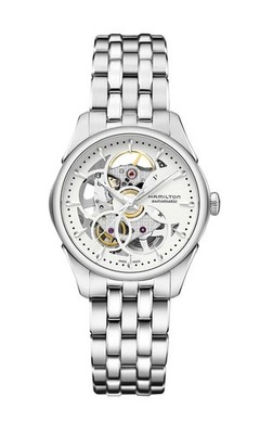 HAMILTON Jazzmaster Viewmatic Skeleton H32405111 White Women's Watch New in Box