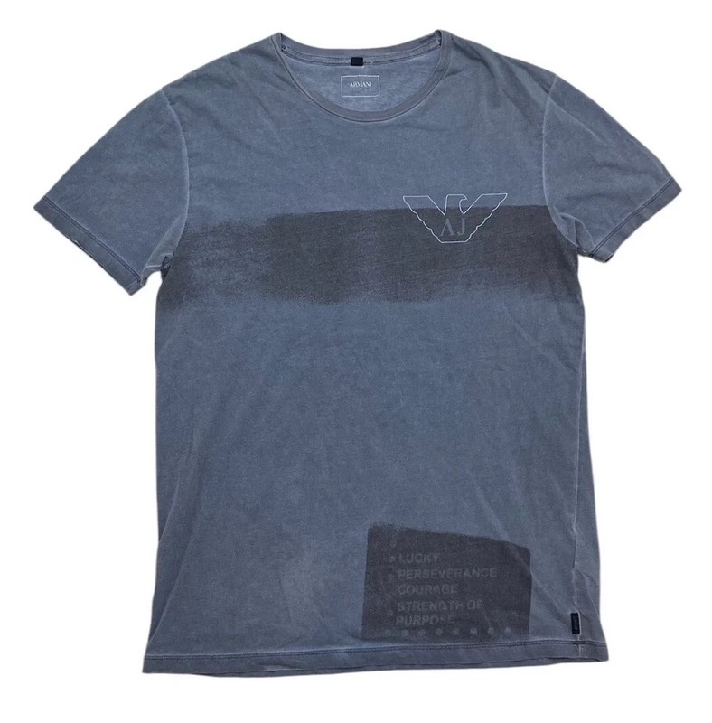 Armani Jeans T-Shirt XL Big Fish Logo XL Faded Style