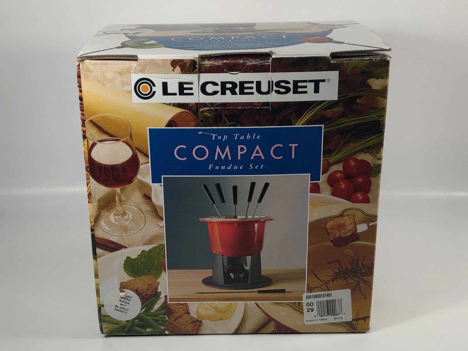 Le Creuset Fondue Set Red Enamel Cast Iron Compact Tabletop - Lightly Used