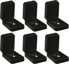 6 Pieces Velvet Jewelry Gift Boxes for Necklace Pendant Bracelet Ring Earring, J