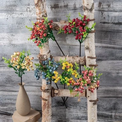 NON SPÉCIFIÉ Fleurs de baies artificielles vibrantes pour mariages et décoration intérieure