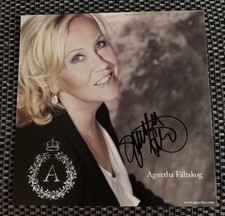 Agnetha Faltskog Signed &lsquo;A&rsquo; Autographed 6x6 Inches Promo Picture Photo Card ABBA