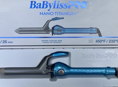 BaByliss PRO Nano Titanium Spring 1'' Curling Iron Model BNT100S EUC with box
