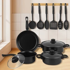  13 Pieces Kitchen Pots & Pans Set Nonstick Cookware Set Teflon Coated Non Stick