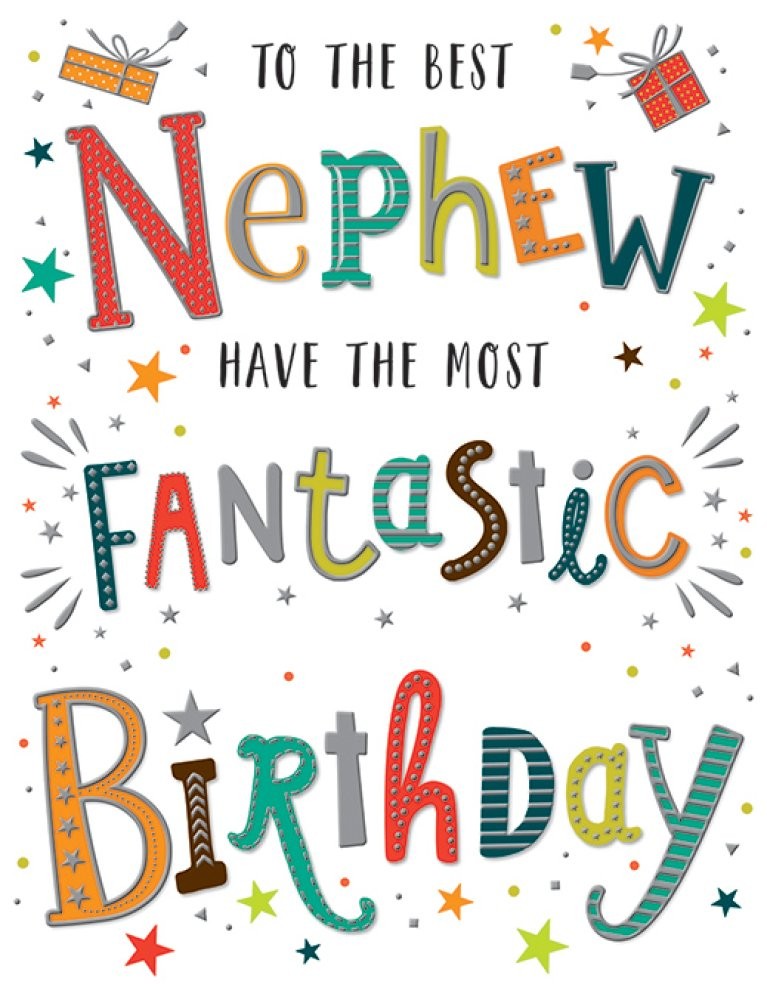 Nephew Birthday Card Male - Foil Finish - Regal Publishing - 5.6"" x 7.6""