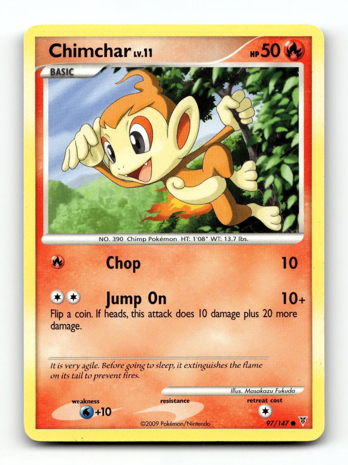 Chimchar 97/147 Common Supreme Victors Pokemon Moderately Played