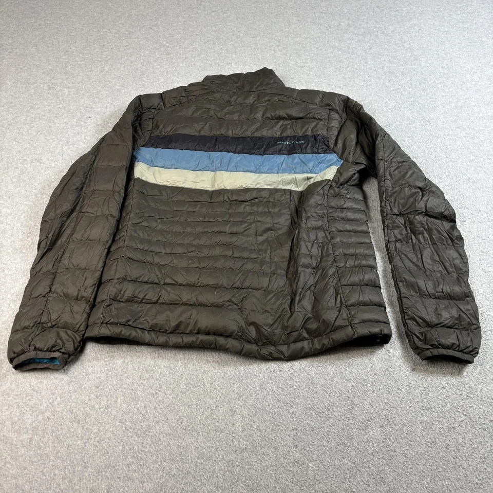 Chaqueta de plumón Cotopaxi para mujer mediana marrón azul bloque de color acolchado aislante LEER Foto 2 de 4