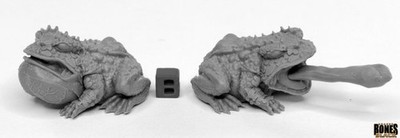Reaper 44024 Giant Frogs (2) Bones Black Plastic Miniature