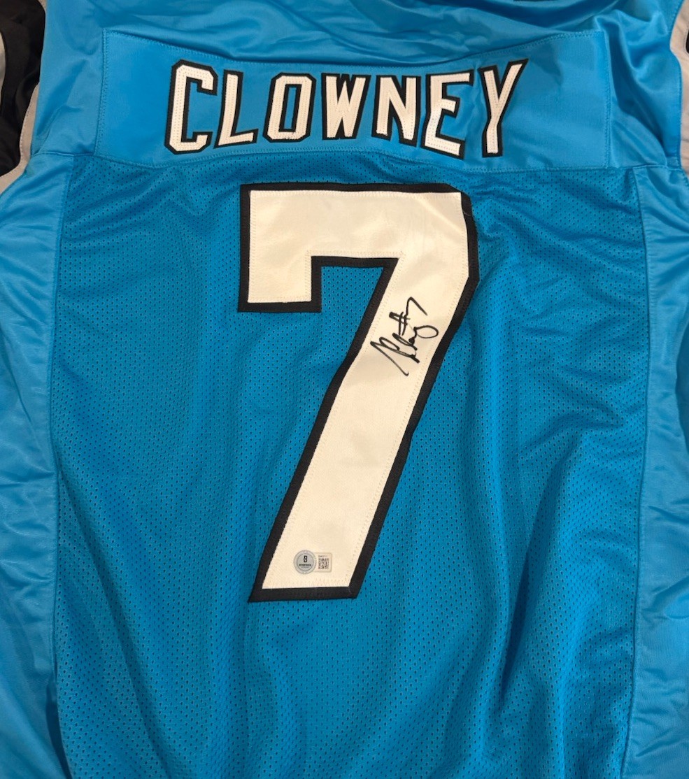 Jadeveon Clowney Autographed Signed Carolina Panthers JERSEY BAS BECKETT 