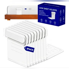 Patented Lock Sheet Holders 8Pcs, Bed Sheet Holders Keep Sheets Firm & Tight.