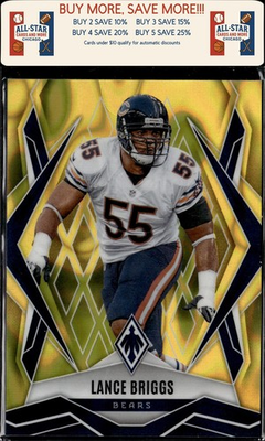 #ad 2025 Panini Phoenix #90 Lance Briggs Yellow Lava Prizm # 125 Chicago Bears $4.77